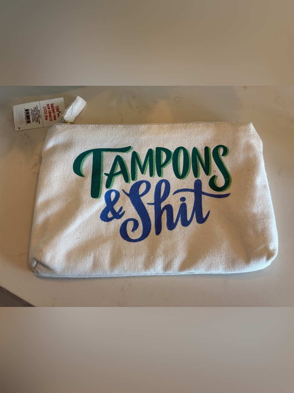 NWT canvas pouch organizer for feminine hygiene products or other essentials